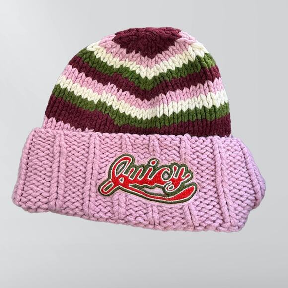 Vintage 2000s Juicy Couture Multi Color Striped Wool Hat & Scarf Set main image 4